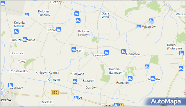 mapa Łykoszyn, Łykoszyn na mapie Targeo