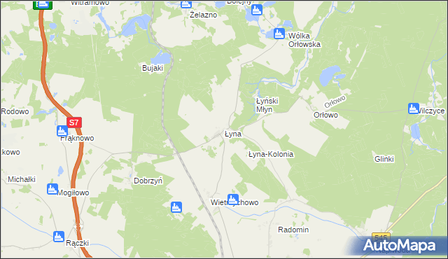 mapa Łyna, Łyna na mapie Targeo