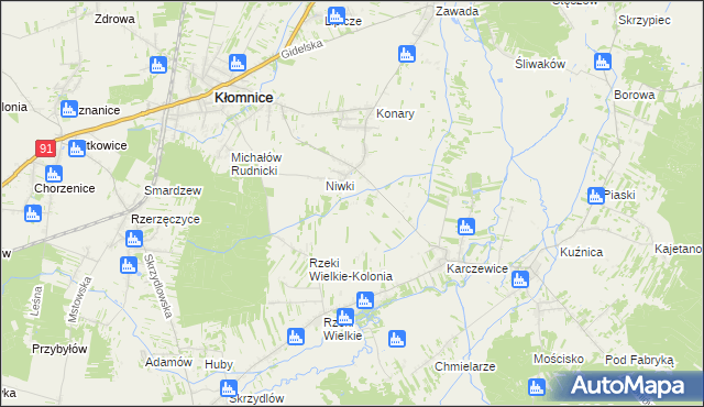 mapa Łysa Góra gmina Kłomnice, Łysa Góra gmina Kłomnice na mapie Targeo