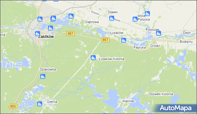 mapa Łysaków-Kolonia, Łysaków-Kolonia na mapie Targeo