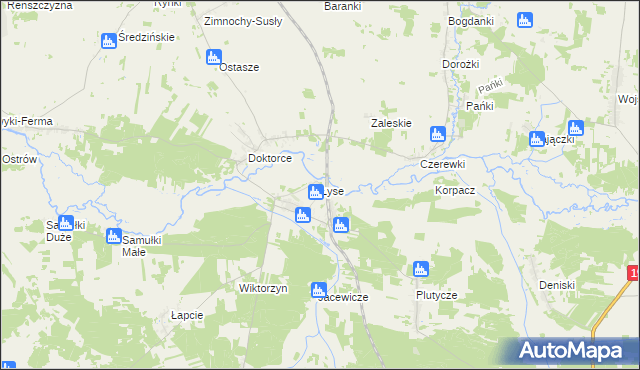 mapa Łyse gmina Wyszki, Łyse gmina Wyszki na mapie Targeo