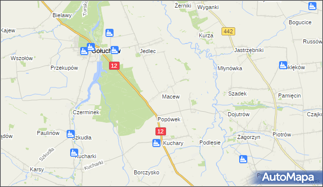 mapa Macew, Macew na mapie Targeo