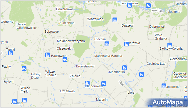 mapa Machnatka-Parcela, Machnatka-Parcela na mapie Targeo