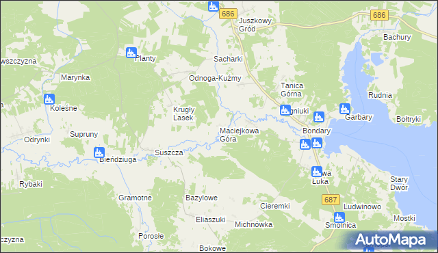 mapa Maciejkowa Góra, Maciejkowa Góra na mapie Targeo