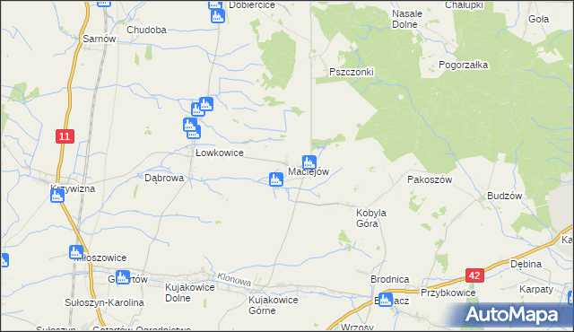 mapa Maciejów gmina Kluczbork, Maciejów gmina Kluczbork na mapie Targeo
