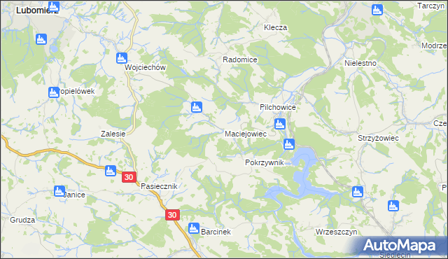 mapa Maciejowiec, Maciejowiec na mapie Targeo