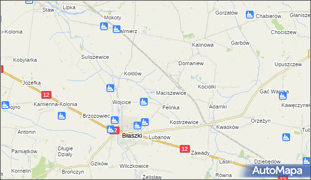 mapa Maciszewice, Maciszewice na mapie Targeo