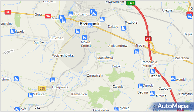 mapa Maćkówka, Maćkówka na mapie Targeo