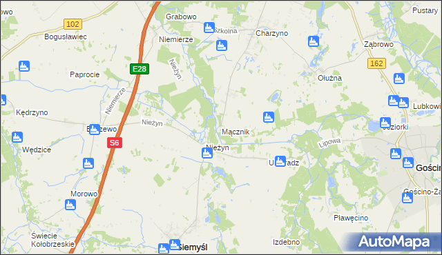 mapa Mącznik gmina Siemyśl, Mącznik gmina Siemyśl na mapie Targeo