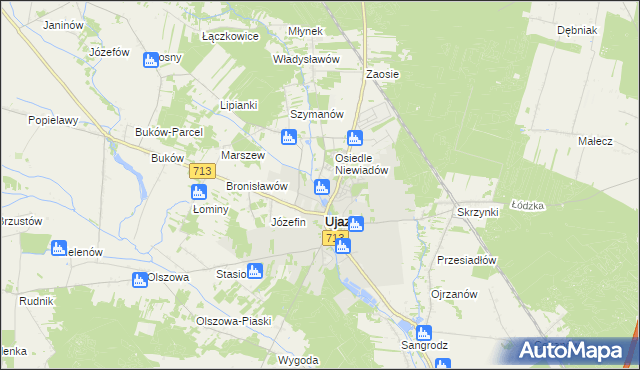 mapa Mącznik gmina Ujazd, Mącznik gmina Ujazd na mapie Targeo