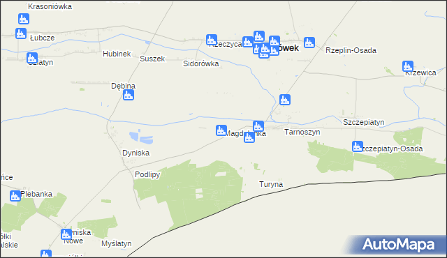 mapa Magdalenka gmina Ulhówek, Magdalenka gmina Ulhówek na mapie Targeo