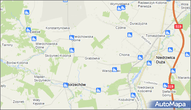 mapa Majdan Borzechowski, Majdan Borzechowski na mapie Targeo