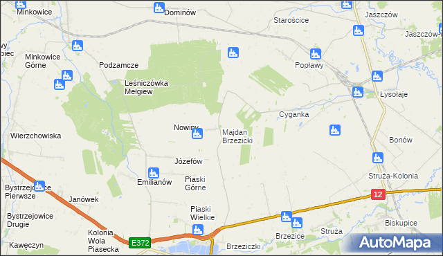 mapa Majdan Brzezicki, Majdan Brzezicki na mapie Targeo
