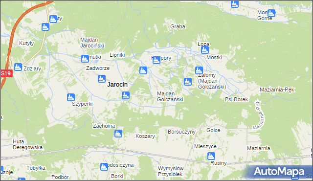 mapa Majdan Golczański, Majdan Golczański na mapie Targeo