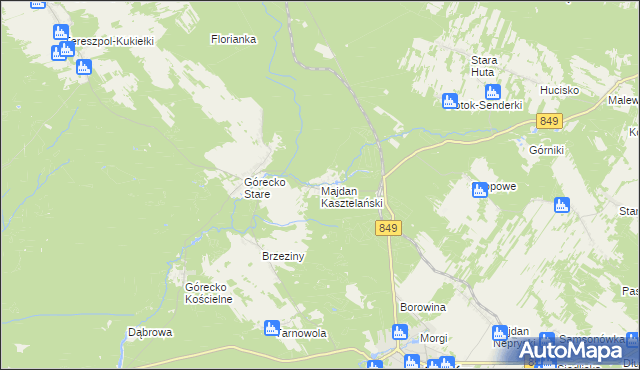 mapa Majdan Kasztelański, Majdan Kasztelański na mapie Targeo