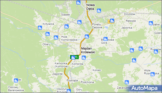 mapa Majdan Królewski, Majdan Królewski na mapie Targeo