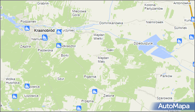 mapa Majdan Mały, Majdan Mały na mapie Targeo