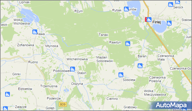 mapa Majdan Sobolewski, Majdan Sobolewski na mapie Targeo