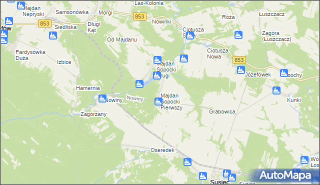 mapa Majdan Sopocki Pierwszy, Majdan Sopocki Pierwszy na mapie Targeo