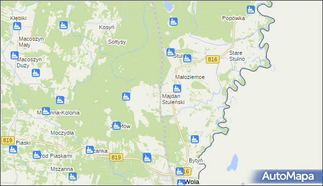 mapa Majdan Stuleński, Majdan Stuleński na mapie Targeo