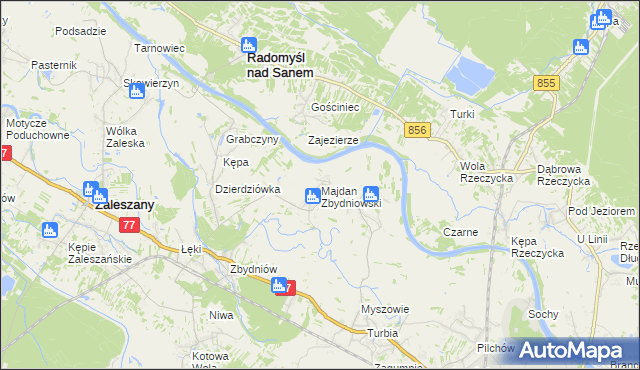 mapa Majdan Zbydniowski, Majdan Zbydniowski na mapie Targeo