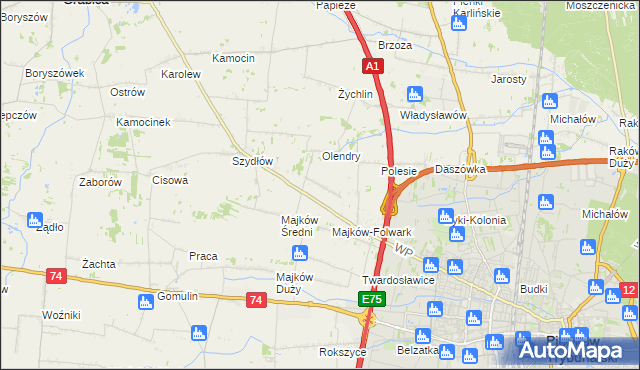 mapa Majków Mały, Majków Mały na mapie Targeo