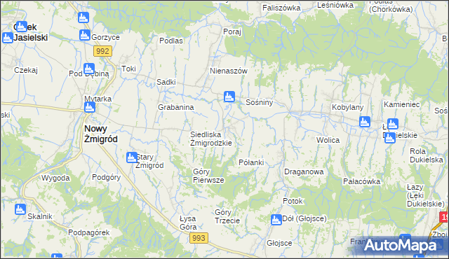 mapa Makowiska gmina Nowy Żmigród, Makowiska gmina Nowy Żmigród na mapie Targeo