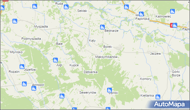 mapa Maksymilianów gmina Korytnica, Maksymilianów gmina Korytnica na mapie Targeo