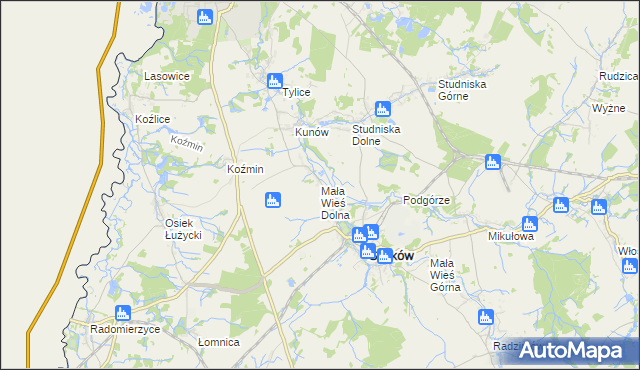 mapa Mała Wieś Dolna, Mała Wieś Dolna na mapie Targeo