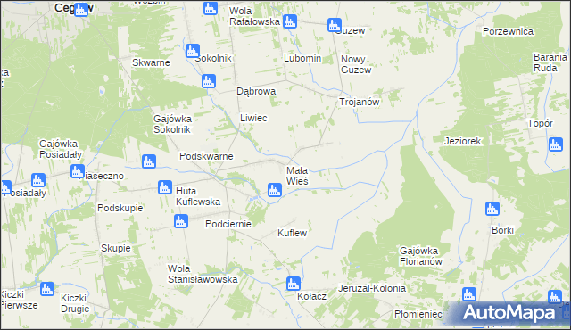 mapa Mała Wieś gmina Mrozy, Mała Wieś gmina Mrozy na mapie Targeo