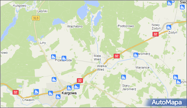 mapa Mała Wieś gmina Siedlec, Mała Wieś gmina Siedlec na mapie Targeo