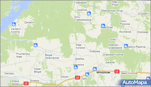 mapa Małe Końskie, Małe Końskie na mapie Targeo