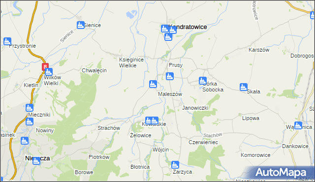 mapa Maleszów, Maleszów na mapie Targeo