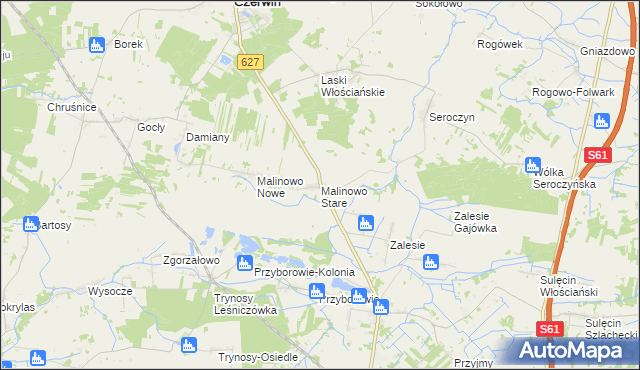 mapa Malinowo Stare, Malinowo Stare na mapie Targeo