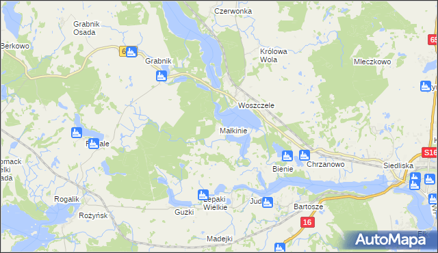 mapa Małkinie, Małkinie na mapie Targeo