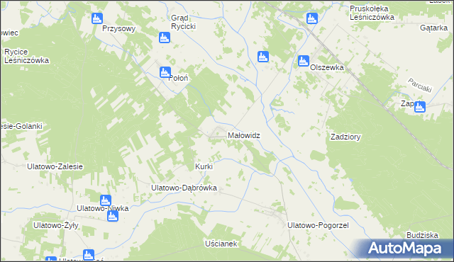 mapa Małowidz, Małowidz na mapie Targeo