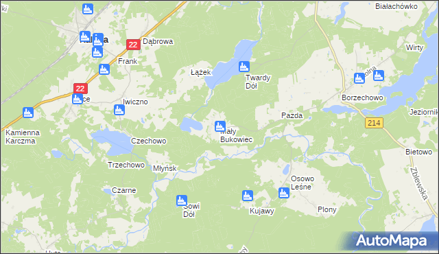 mapa Mały Bukowiec, Mały Bukowiec na mapie Targeo