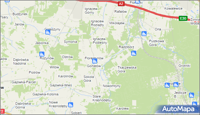 mapa Mariampol gmina Parzęczew, Mariampol gmina Parzęczew na mapie Targeo