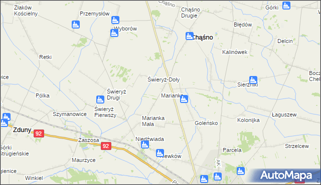 mapa Marianka gmina Chąśno, Marianka gmina Chąśno na mapie Targeo