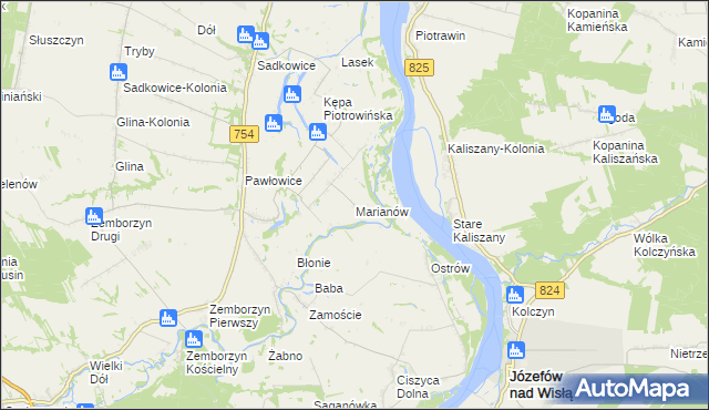 mapa Marianów gmina Solec nad Wisłą, Marianów gmina Solec nad Wisłą na mapie Targeo