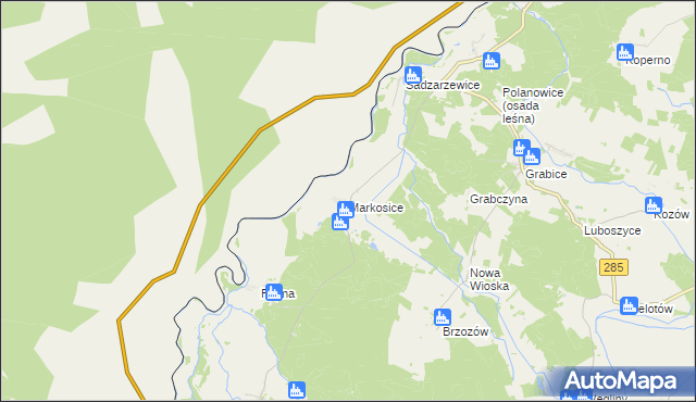 mapa Markosice, Markosice na mapie Targeo