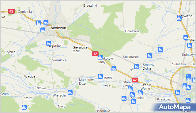 mapa Markotów Mały, Markotów Mały na mapie Targeo