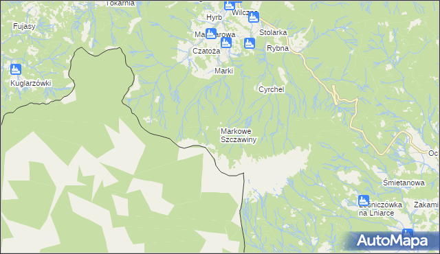 mapa Markowe Szczawiny, Markowe Szczawiny na mapie Targeo