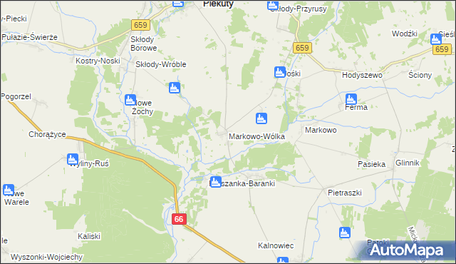 mapa Markowo-Wólka, Markowo-Wólka na mapie Targeo