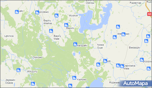 mapa Marszałki gmina Srokowo, Marszałki gmina Srokowo na mapie Targeo