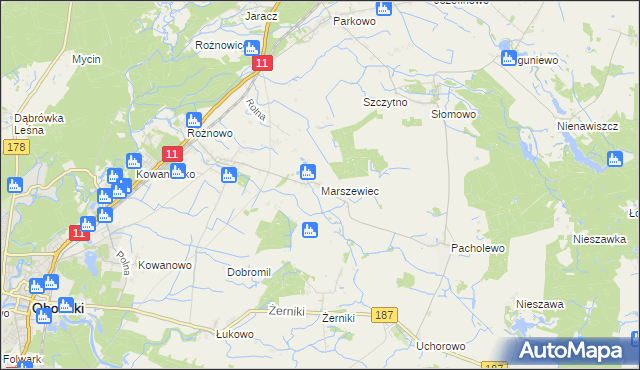 mapa Marszewiec, Marszewiec na mapie Targeo