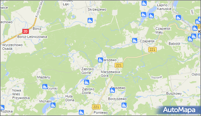 mapa Marszewo gmina Przywidz, Marszewo gmina Przywidz na mapie Targeo