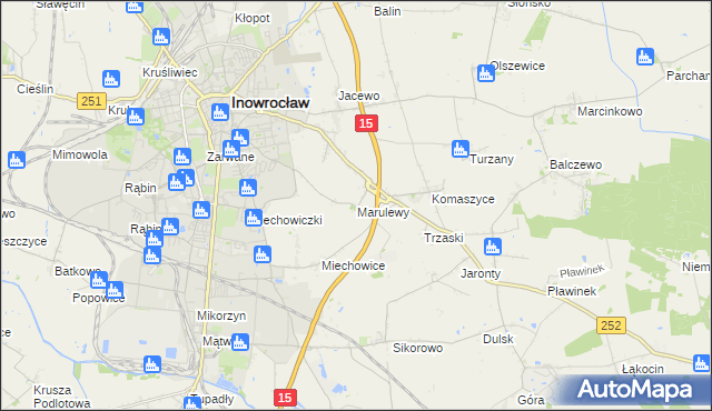 mapa Marulewy, Marulewy na mapie Targeo