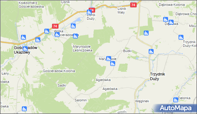 mapa Marynopole, Marynopole na mapie Targeo