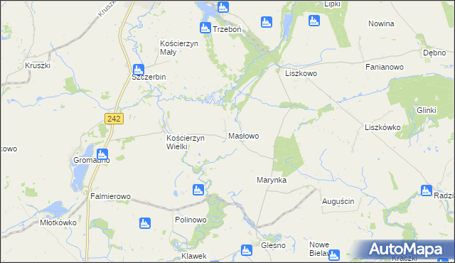 mapa Masłowo gmina Wyrzysk, Masłowo gmina Wyrzysk na mapie Targeo